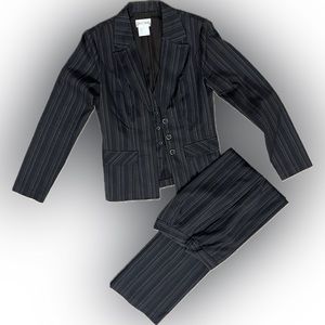 Tall Girl brown with slight stripe pants suit